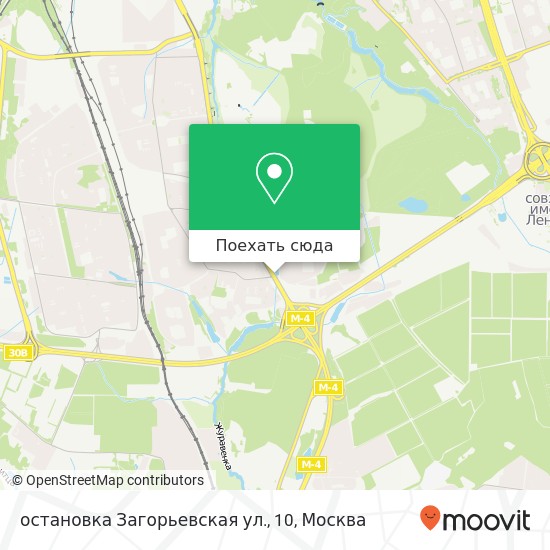 Карта остановка Загорьевская ул., 10