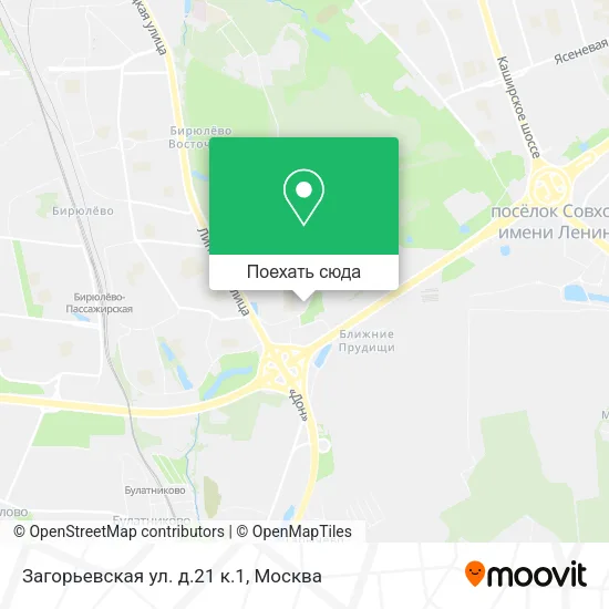 Карта Загорьевская ул. д.21 к.1