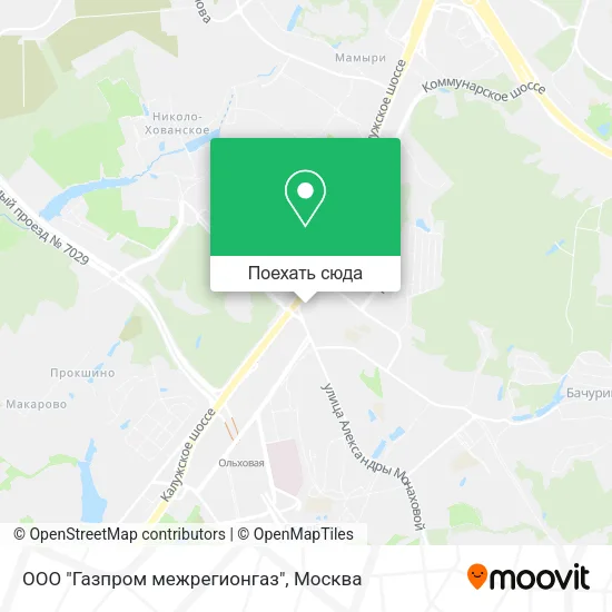Карта ООО "Газпром межрегионгаз"
