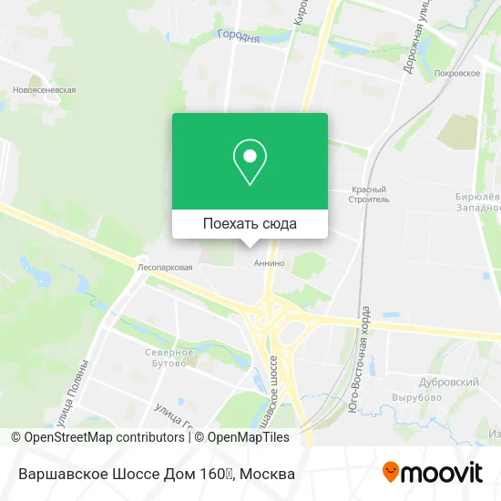 Карта Варшавское Шоссе Дом 160