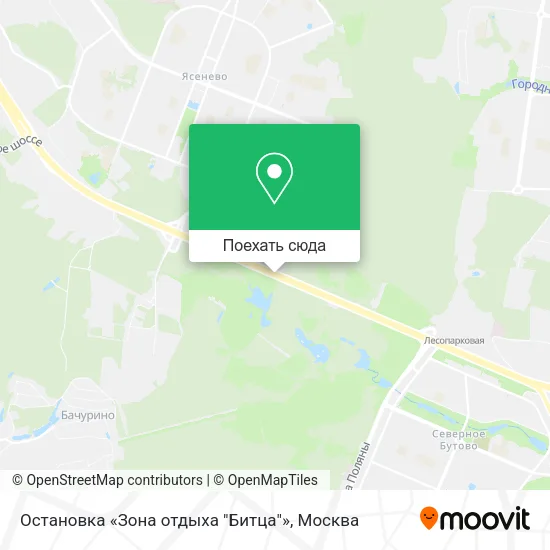 Карта Остановка «Зона отдыха "Битца"»
