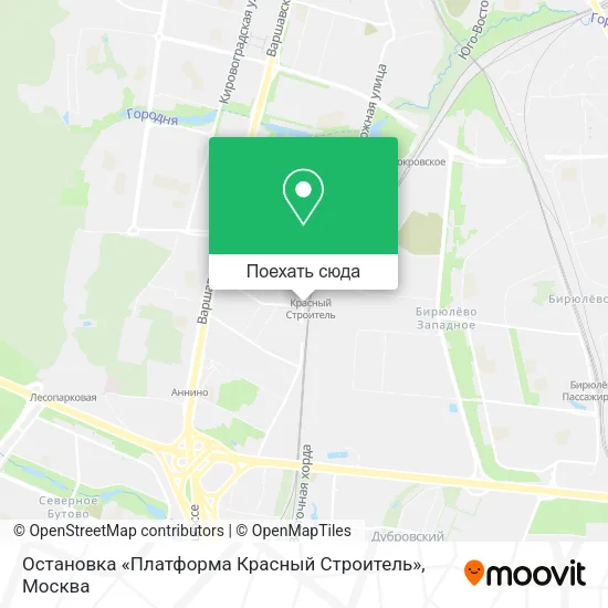 Карта Остановка «Платформа Красный Строитель»