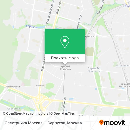 Карта Электричка Москва — Серпухов