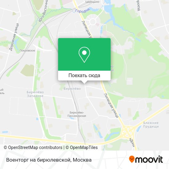 Карта Военторг на бирюлевской