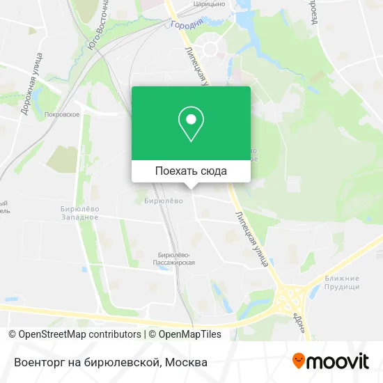 Карта Военторг на бирюлевской