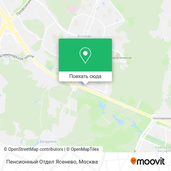 Карта Пенсионный Отдел Ясенево