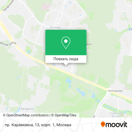 Карта пр. Карамзина, 13, корп. 1