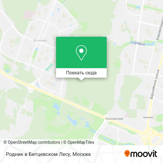 Карта Родник в Битцевском Лесу