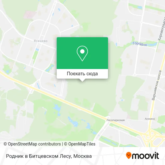 Карта Родник в Битцевском Лесу