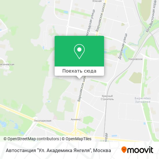 Карта Автостанция "Ул. Академика Янгеля"