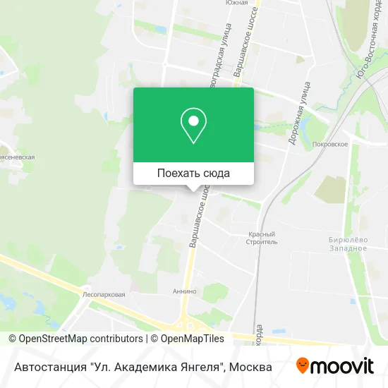 Карта Автостанция "Ул. Академика Янгеля"