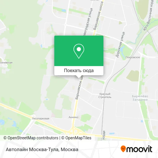 Карта Автолайн Москва-Тула