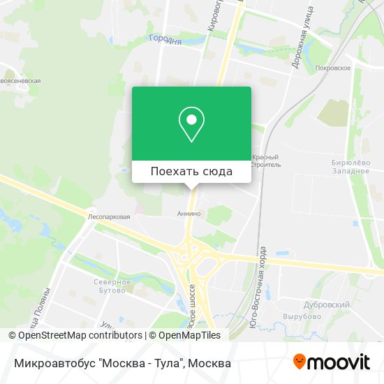 Карта Микроавтобус "Москва - Тула"