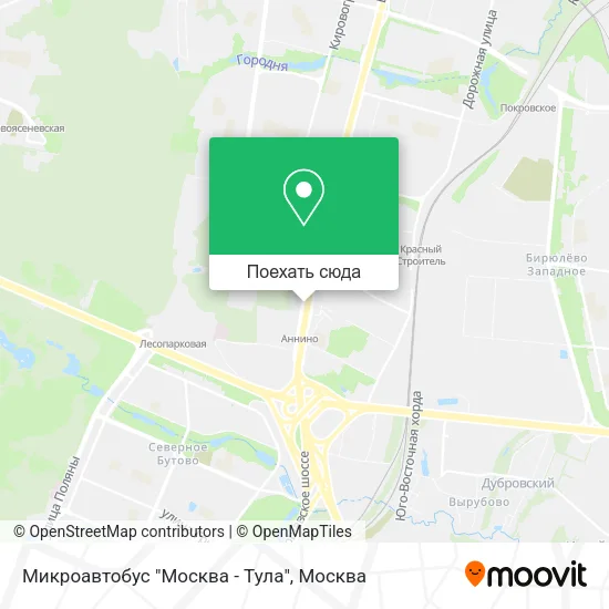 Карта Микроавтобус "Москва - Тула"