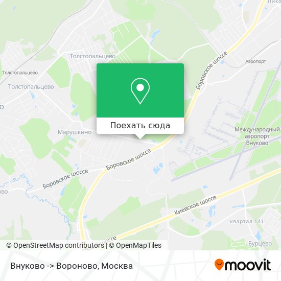 Карта Внуково -> Вороново
