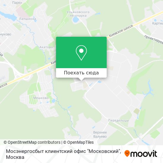 Карта Мосэнергосбыт клиентский офис "Московский"