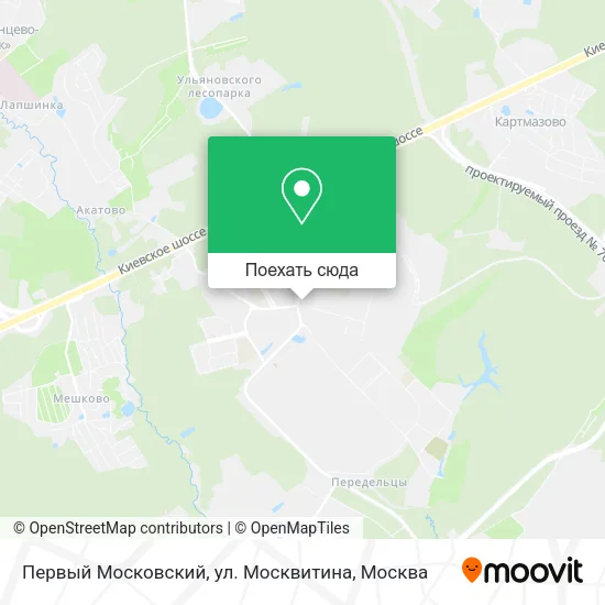 Карта Первый Московский, ул. Москвитина