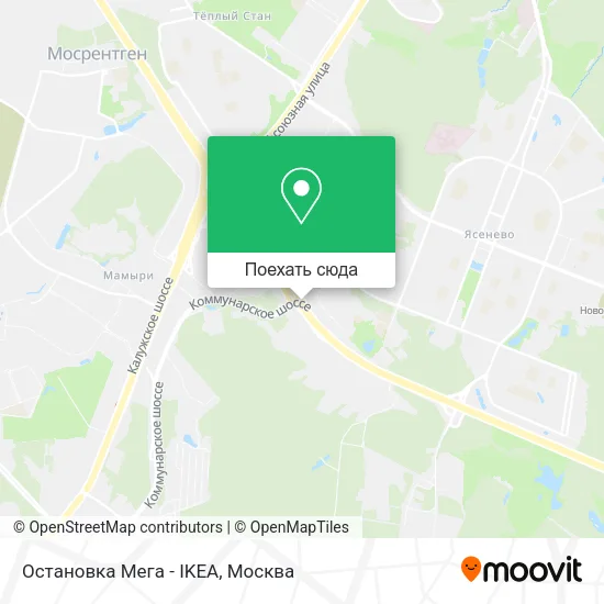 Карта Остановка Мега - IKEA