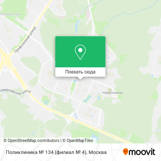Карта Поликлиника № 134 (филиал № 4)