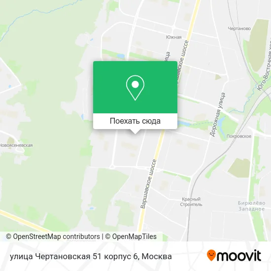 Карта улица Чертановская 51 корпус 6