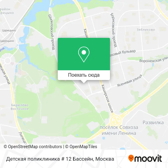 Карта Детская поликлиника # 12 Бассейн
