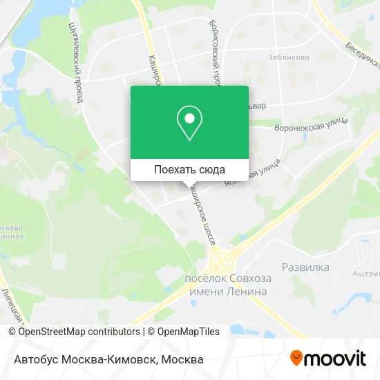 Карта Автобус Москва-Кимовск