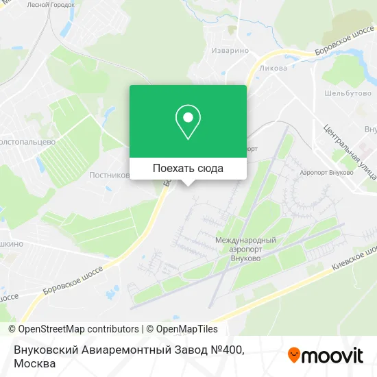 Карта Внуковский Авиаремонтный Завод №400