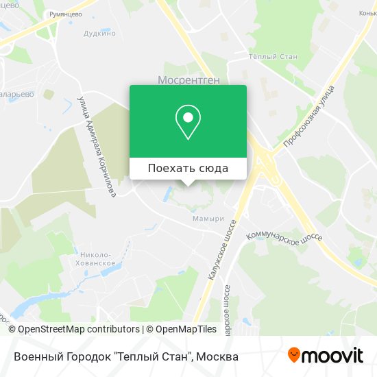 Карта Военный Городок "Теплый Стан"