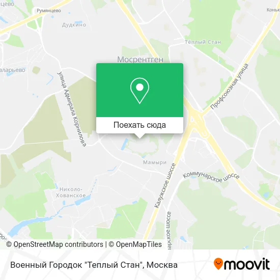 Карта Военный Городок "Теплый Стан"
