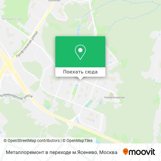 Карта Металлоремонт в переходе м.Ясенево