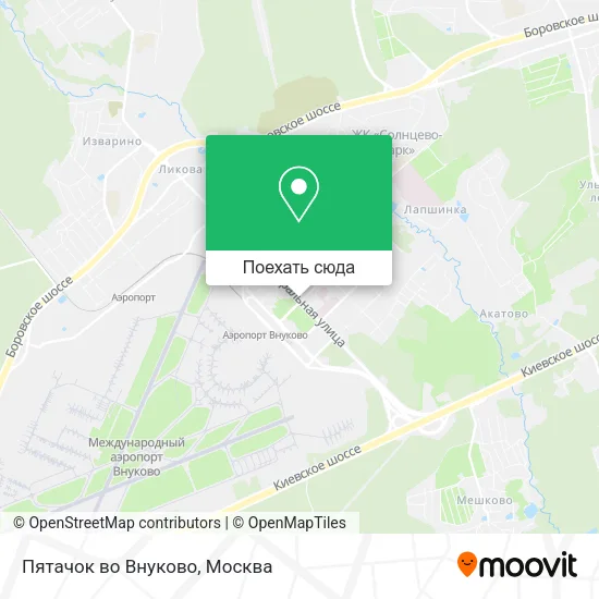 Карта Пятачок во Внуково