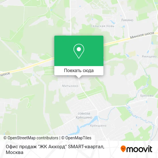 Карта Офис продаж "ЖК Аккорд" SMART-квартал