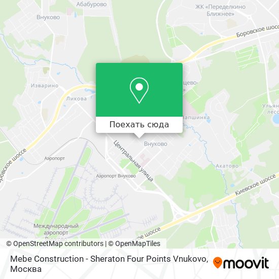 Карта Mebe Construction - Sheraton Four Points Vnukovo