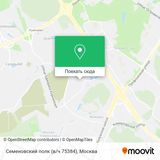 Карта Семеновский полк (в/ч 75384)