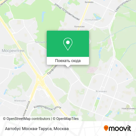 Карта Автобус Москва-Таруса