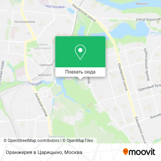 Карта Оранжерея в Царицыно