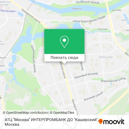 Карта АТЦ "Москва" ИНТЕРПРОМБАНК ДО "Каширский"