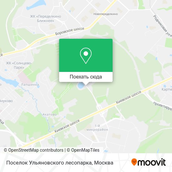 Карта Поселок Ульяновского лесопарка
