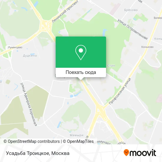 Карта Усадьба Троицкое
