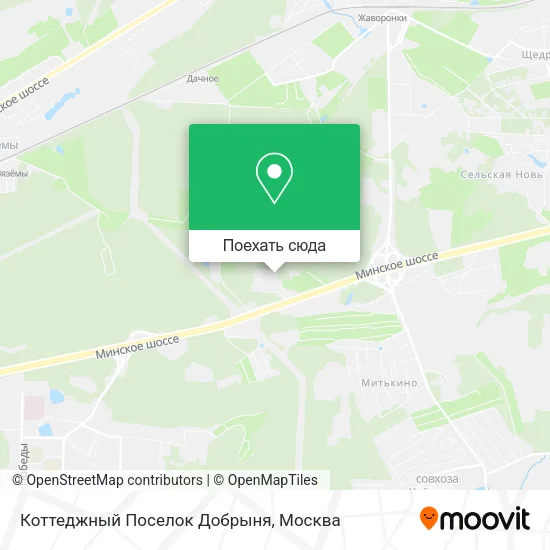 Карта Коттеджный Поселок Добрыня