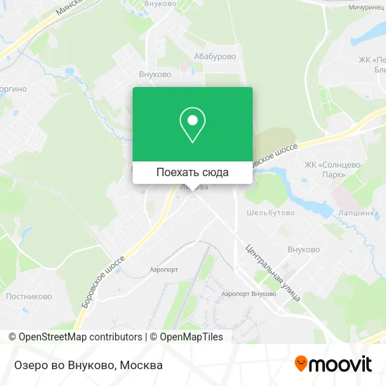 Карта Озеро во Внуково