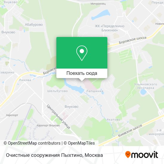 Карта Очистные сооружения Пыхтино