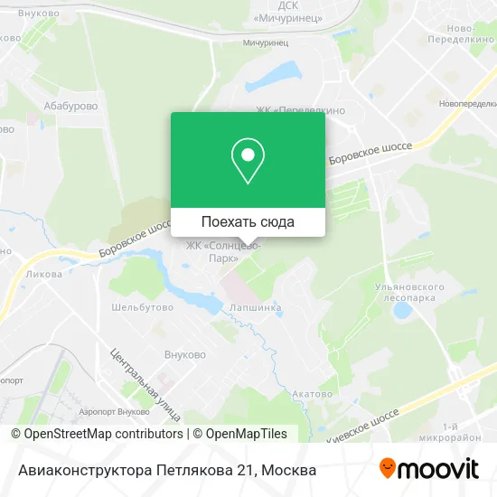 Карта Авиаконструктора Петлякова 21