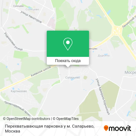 Карта Перехватывающая парковка у м. Саларьево