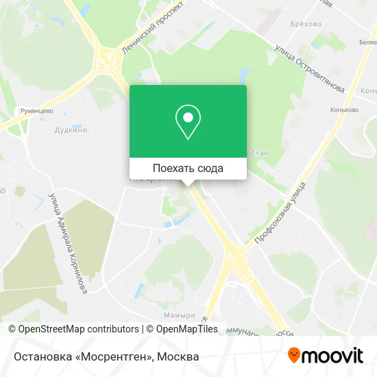 Карта Остановка «Мосрентген»