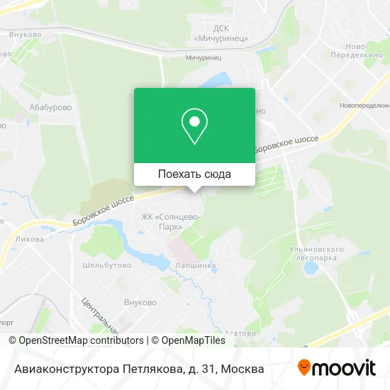 Карта Авиаконструктора Петлякова, д. 31