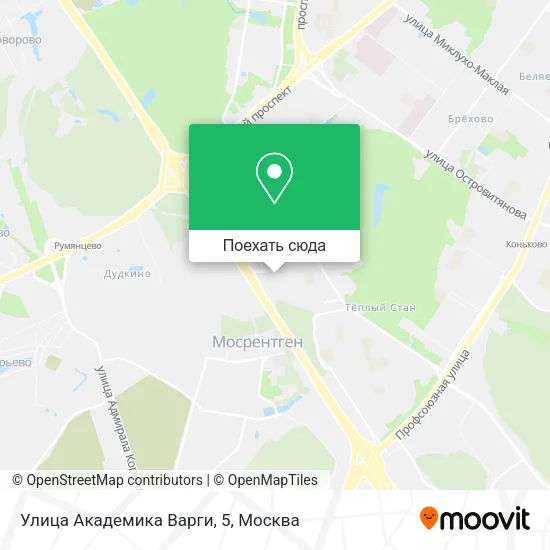 Карта Улица Академика Варги, 5