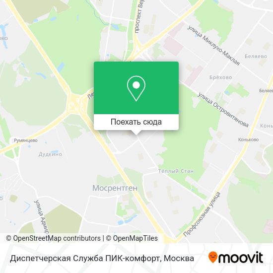 Карта Диспетчерская Служба ПИК-комфорт