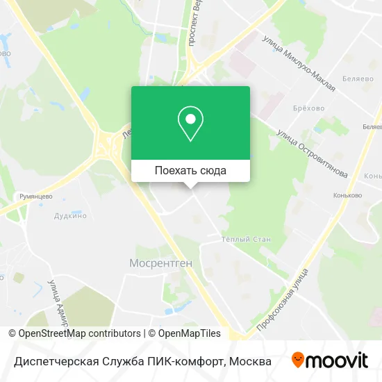 Карта Диспетчерская Служба ПИК-комфорт