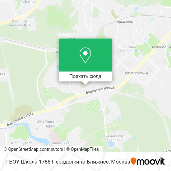 Карта ГБОУ Школа 1788 Переделкино Ближнее